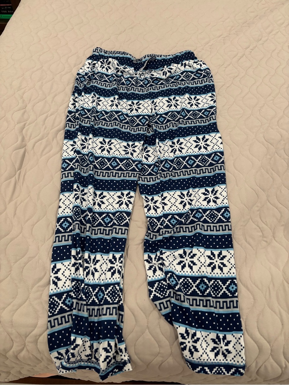 Cozy Navy & White Patterned Pajama Pants